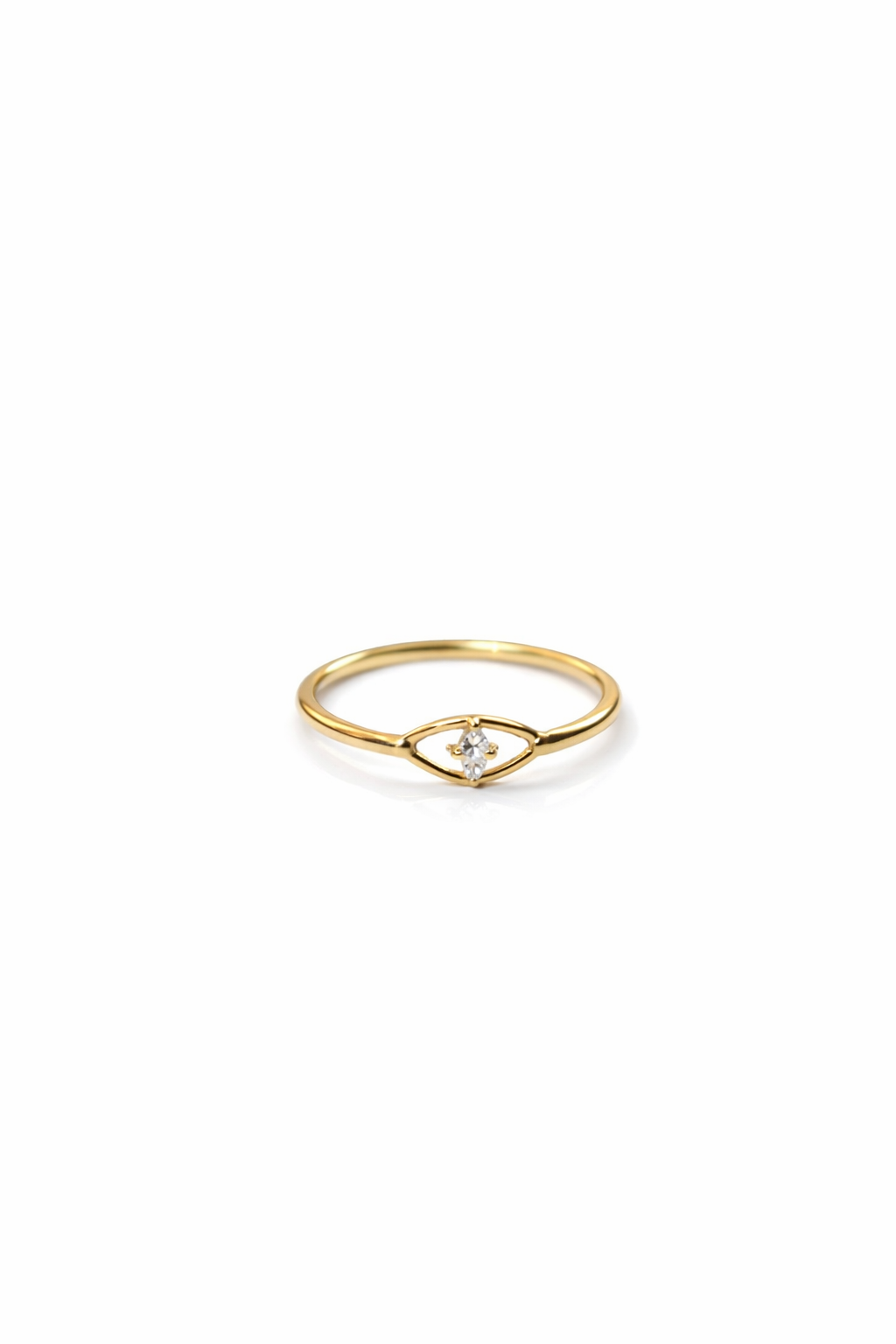 Evil Eye Diamond Pinky Ring in 18K Gold | House of Akeel